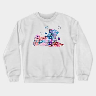 Pug Dog in  Watercolor Paisley pattern Crewneck Sweatshirt